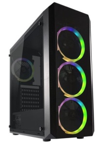 Корпус LC-Power 703B-ON Quad-Luxx 4x 120 mm RGB case fans, 2*3.5int, 2*2.5int, 2*USB3, 1*USB2 445 x 195 x 395 mm
