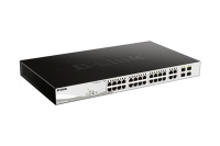 Коммутатор D-LINK DGS-1210-28MP/F3  Настраиваемый L2 с 24 PoE портами 10/100/1000Base-T и 4 комбо-портами 100/1000Base-T/SFP (PoE-бюджет 370 Вт)