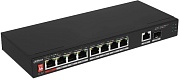 Коммутатор Dahua DH-PFS3110-8ET1GT1GF-96 10-портовый неуправляемый настольный коммутатор с 8 портами РoЕ