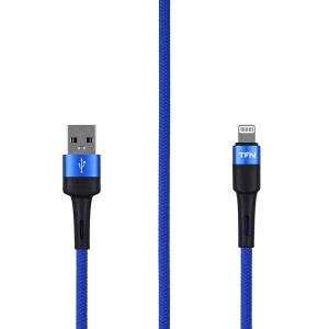 цена Кабель TFN ENVY Lightning - USB, нейлон, 1.2 метра, синий (C-ENV-AL1MBL)