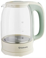 DSP Чайник Sakura SA-2740GR (2200 Вт / 1,7 л / стекло / фисташковый/бежевый)