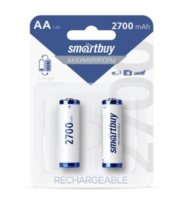 Аккумулятор R6 2700mAh Smartbuy BL-2 (аккум-р 1.2В) SBBR-2A02BL2700 аккумуляторы 2000mah smartbuy 2шт в т у sbbr 18650 2s2000