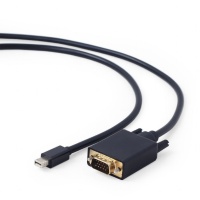 Кабель miniDisplayPort - VGA GEMBIRD (CC-mDPM-VGAM-6), вилка-вилка, DisplayPort v.1.1, длина - 1.8 метра Чёрный