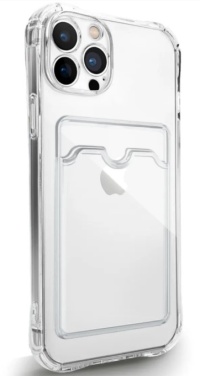 Чехол-накладка Card case для Apple iPhone 13 Pro Max с карманом для карты, прозрачный