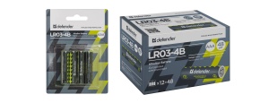Батарейки Defender Alkaline AAA LR03-4B AAA, в блистере 4 шт. (BL-4) батарейки energizer max plus e92 aaa 4 шт бл alkaline 7638900423082 16166291