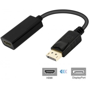 Переходник DisplayPort - HDMI KS-is (KS-460), вилка-розетка, DisplayPort v.1, длина - 0.20 метра кабель displayport hdmi ks is ks 744 1 8 4k вилка вилка длина 1 8 метра
