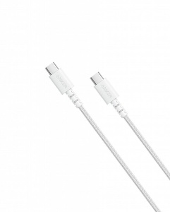 Кабель Anker USB Type-C - USB Type-C, плетеный, 3A, 0.9 метра, белый (ANK-A8032H21-WT) кабель anker usb type c usb плетеный 1 8 метра белый ank a8023h21 wt