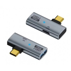 Адаптер-переходник 2в1 KS-is USB-C 2 в 1 USB-A, PD KS-is (KS-854), серебристый переходник otg usb type c usb 2 0 ks is ks 297 вилка розетка cкорость передачи до 480 мб сек