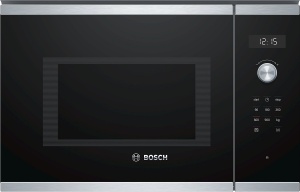 Микроволновая печь встраиваемая Bosch BEL554MS0 (Serie6 / черный/нерж / 25л / ширина - 59,4 см / 900Вт / Autopilot7 / Гриль - 1200 Вт) 45998