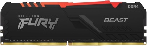 Память DDR4 32Gb 3200MHz Kingston FURY Beast RGB KF432C16BB2A/32 память a data xpg spectrix d60g rgb ax4u360016g18i st60 16 гб ddr4 16 гбx1 шт 3600 мгц 19 19 19