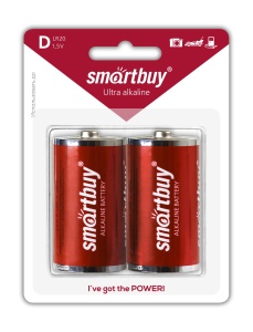 цена Батарейки Smartbuy LR20/2B (12/96) (SBBA-D02B) алкалиновая (BL-2)