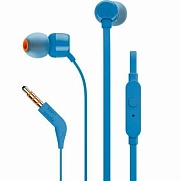Проводные наушники с микрофоном JBL T110, (кабель 1.2 м), Синие