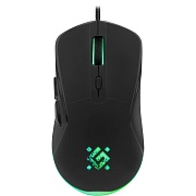 Проводная игровая мышь Defender Arga GM-049, (Проводная 1.5м/3600 dpi + ковер), Черная
