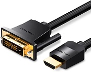 Кабель HDMI - DVI DVI-D Vention (19F/25M) - 2 метра