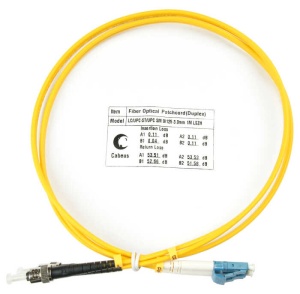 Шнур оптический duplex Cabeus FOP(d)-9-LC-ST-1m LC-ST 9/125 sm 1м LSZH кабель патч корд волоконно оптический twt twt 2lc 2sc om2 5 0 pvc дуплексный lc pc sc pc mm 50 125 5 0 м