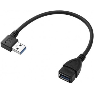 Кабель USB 3.0 AM - USB 3.0 AF KS-is (KS-402) правый, вилка (угловая)-розетка, скорость передачи до 5 Гбит/с, длина - 0,15 метров зарядное устройство ks is usb qc3 0 qilli ks 365