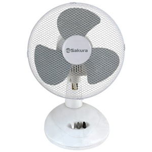 Вентилятор настольный Sakura SA-13G ( 25 Вт / скоростей 2 / диаметр 22 см / белый) вентилятор напольный sakura sa 17w белый