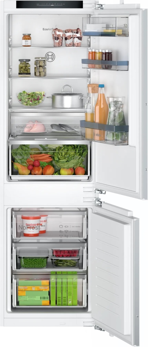 Холодильник встраиваемый Bosch KIN86VFE0 (Serie 4 / Объем - 260 л / Высота - 177,2 см / VitaFresh XXL / EcoAirflow / NoFrost)