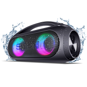 Беспроводная портативная колонка SVEN PS-380 / 40W / TWS / microSD / USB / FM / Bluetooth / IPx5 / Батарея 3000mAh / Подсветка / Чёрный / пластик