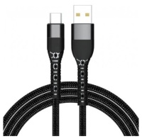 Кабель KS-is USB Type-C - USB, QC3.0, 3A, 1.2м черный (KS-732B-1.2) Черный матовый