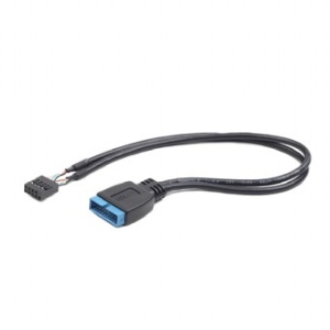 Кабель USB 2.0 (9 pin) - USB 3.0 (19-pin) ExeGate EX-CC-U3U2-0, вилка - вилка, внутренний, для подключения USB3 устройств через USB2 разъем, 0.3 метра