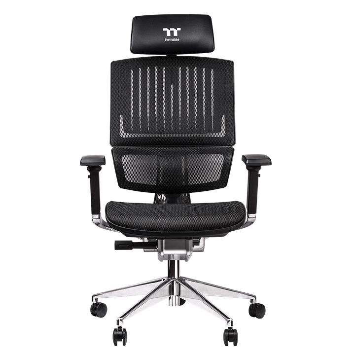 Игровое кресло Thermaltake CyberChair E500 Чёрное, газлифт 4 класса, угол наклона спинки - до 117°, макс. вес - до 150 кг