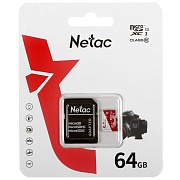 Память micro Secure Digital Card  64Gb Netac ECO / c адаптером SD / NT02P500ECO-064G-R/