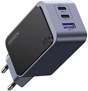 Сетевое зарядное устройство Ugreen X553, (USB/Type-C*2/3A/65W/PD/QC), Серое (35042)