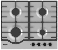 Поверхность газовая Haier HHX-M64RNX (Нерж. сталь / чугун. решетки / 4 конфорки (1,75/1,0/1,75/3,0 кВт) / газконтроль)
