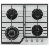 Поверхность газовая KRONA CORNIOLA 60 WH (Белый / 4 конфорки /1,7 кВт / 2,6 кВт / 3,8 кВт WOK / 1 кВт / закаленное стекло / чугун. реш.) Белый