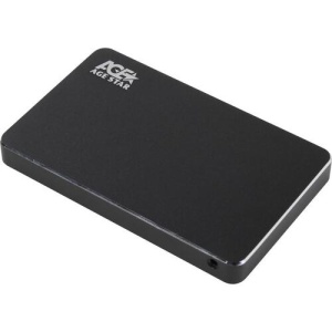 Внешний бокс для HDD/SSD AgeStar 3UB2AX1 USB3.0, алюминий, черный адаптер переходник agestar 3fbcp для hdd ssd sata ide 2 5 3 5 usb 3 0 пластик черный