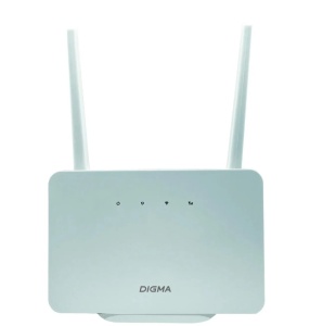 4G роутер Digma HOME (D4GHMAWH) N300 10/100BASE-TX/4G(3G) cat.4 белый роутер беспроводной digma dwr n301 n300 10 100base tx черный упак 1шт
