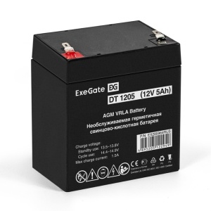 Батарея 12V/ 5,0Ah ExeGate DT 1205 EX285964RUS клеммы F1 аккумулятор для ибп exegate dt 1205 12v 5ah клеммы f1 ex285964rus