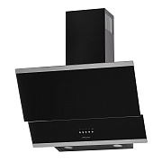 Вытяжка наклонная KRONA IRIDA 600 black PB (863 м³/ч / 125 Вт / LED освещение 2x3 Вт / ширина - 59.6 см / чёрное стекло)