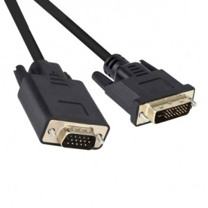 Кабель переходник DVI-D - VGA KS-is (KS-497-2), вилка-вилка, длина - 2 метра переходный кабель dp к dvi displayport к dvi 24 1 кабель адаптера 1 8 м 1080p позолоченный разъем oem