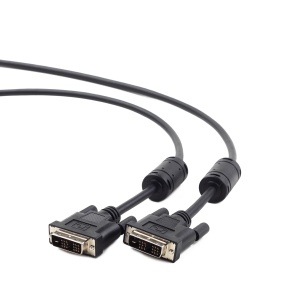 Кабель DVI-D - DVI-D Dual Link GEMBIRD (CC-DVI2-BK-15), вилка-вилка, дина - 4.5 метра кабель интерфейсный hdmi dvi gembird 19m 19m cc hdmi dvi 6 1 8м single link черный позол разъемы экран пакет