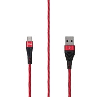 Кабель TFN FORZA micro-USB - USB, плетеный, 3A, 1 метр, черный-красный (TFN-CFZMICUSB1MRD) Чёрно-красный