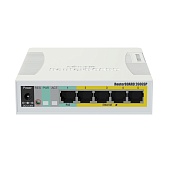 Коммутатор Mikrotik RB260GSP (CSS106-1G-4P-1S), 5x 1000BASE-T, 1x SFP, управляемый L2, Passive PoE out