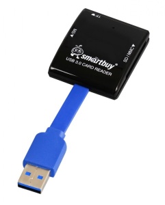 цена Картридер Smartbuy 700, USB 3.0 - SD/microSD/MS, черный