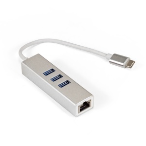 цена Сетевой адаптер USB ExeGate EXE-77C-45 (USB3.0 Type C --> 3xUSB3.0 + 1xRJ45 UTP 1000Mbps RLT8153)