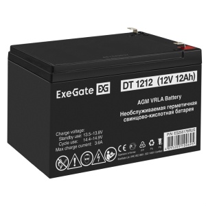 Батарея 12V/12Ah ExeGate DT 1212 (12V 12Ah, клеммы F2) ES255176RUS аккумулятор delta battery dt 1212 12v 12ah