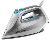 Утюг Braun TexStyle 9 SI9270WH серый (3000 Вт/ подошва - анодированный алюминий/ паровой удар - 225 г/мин/ 2,5 м/ автоотключение)