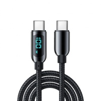 Кабель USB Type-C - USB Type-C KS-is (KS-580B-2) вилка-вилка, PD 100W, LED экран, длина - 2,0 метра Чёрный