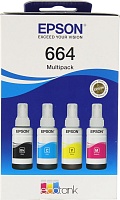 C13T66464A Контейнер комплект Epson C13T66464A/C13T664640 L100 СМYK  (664-ёмкость с чернилами 4*70мл)   C13T66464A Контейнер комплект Epson C13T66464A/C13T664640 L100 СМYK  (664-ёмкость с чернилами 4*70мл)