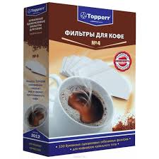 цена Фильтр бумажный для кофеварок Topperr №4 3012 отбеленный