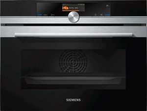 Духовой шкаф-пароварка Siemens CS636GBS2 (iQ700 / 47 л / до 250 °C / Нерж. / Резервуар для воды - 1 л / Сенсорный дисплей)