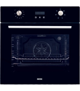 Духовой шкаф Berk BO 664MT G BL/YK (до 250 °C / Чёрное стекло / съемные направляющие / А) духовой шкаф berk bo763 em bl s 62 л до 240 °c чёрный съемные направляющие а