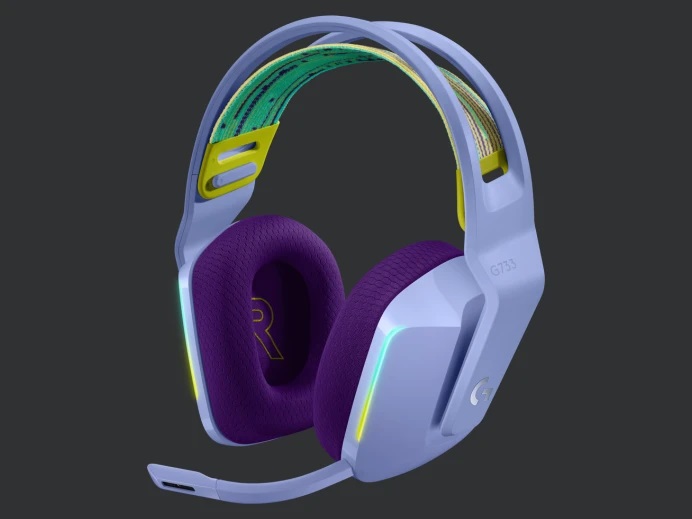 Игровые беспроводные наушники с микрофоном Logitech G733 LIGHTSPEED Lilac с поддержкой объемного звучания 7.1 и RGB-подсветкой (981-000890)