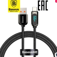 Кабель Baseus Display Fasty Charging 66W Type-C - USB, 2 метра, черный (CASX020101) Чёрный