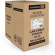 Витая пара Exegate FTP, CAT 5E, CCA, 24AWG, 4 пары, бухта 305м, PVC, серый (EX190970RUS)